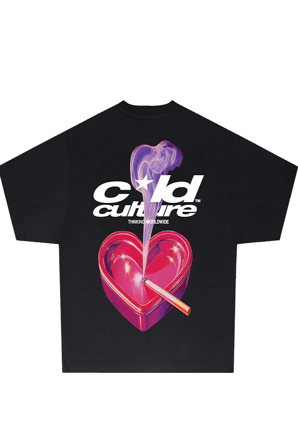 Polera Cold Culture Heart Ashtray Negra