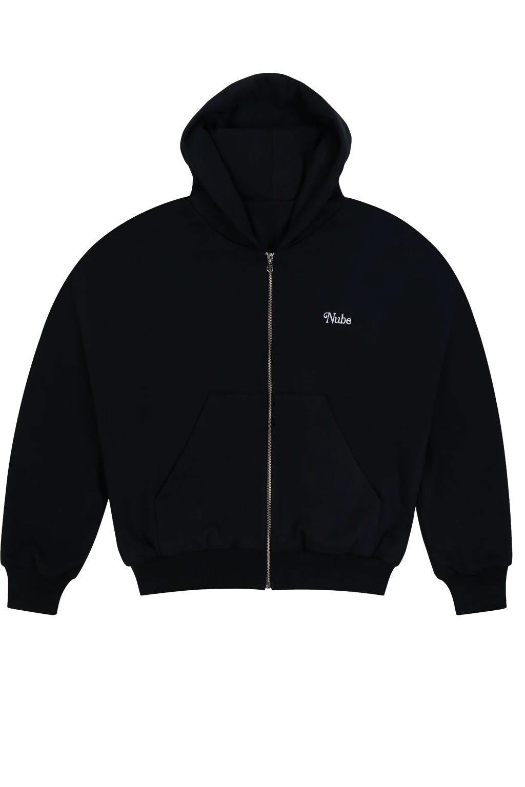 Poleron Nube Basico Zip Up Heavy & Cozy Negro