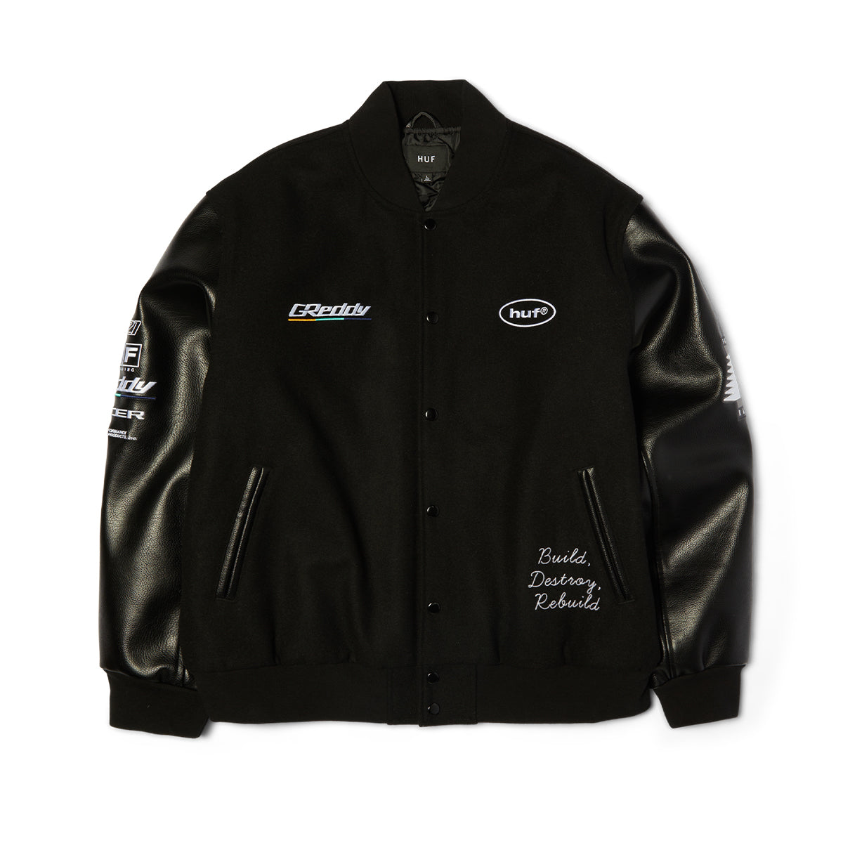 Chaqueta HUF X Greddy Varsity Negra