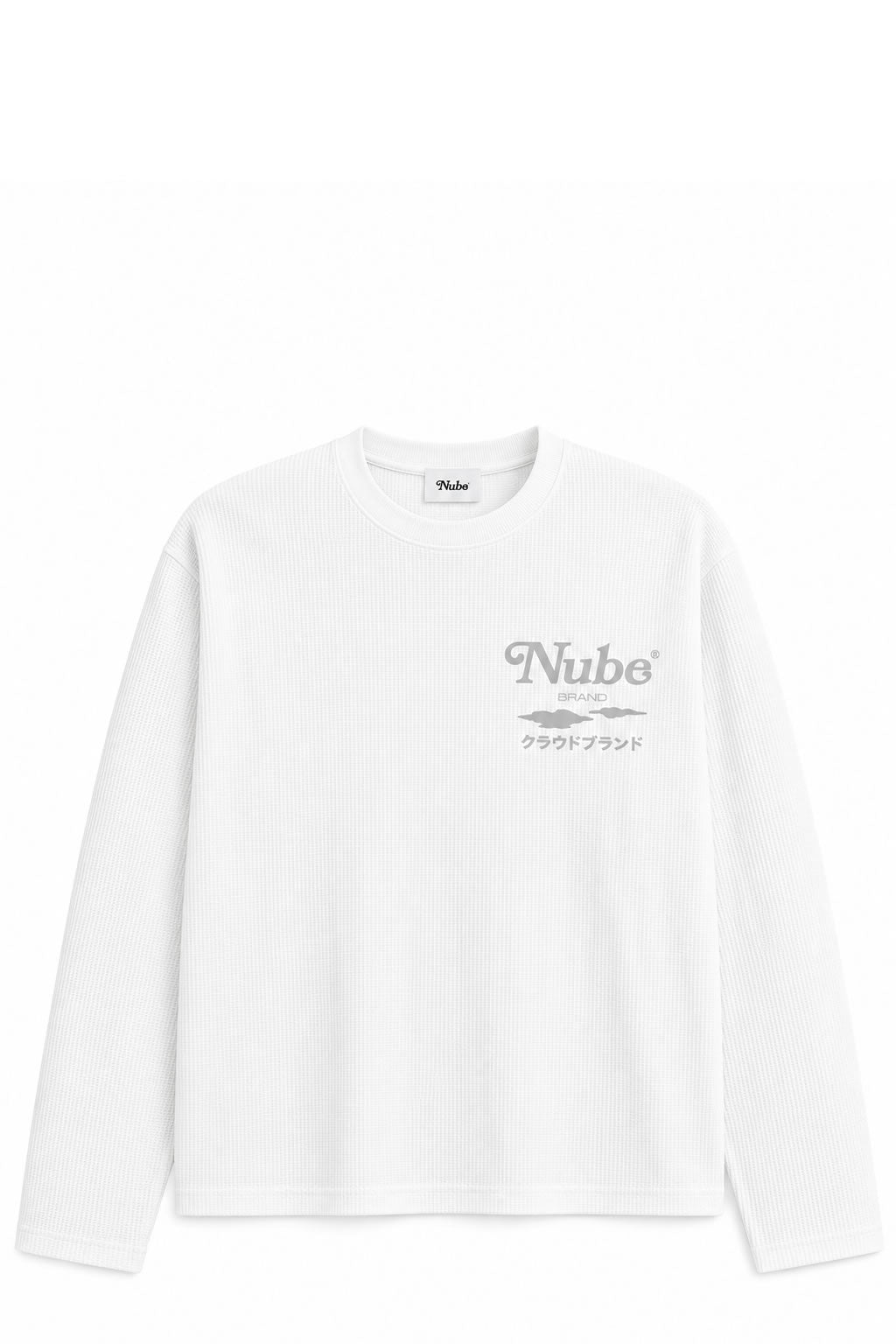 Polera Nube Japanese Logo Waffle Blanca