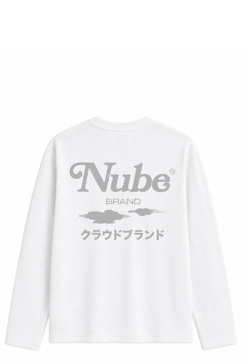 Polera Nube Japanese Logo Waffle Blanca