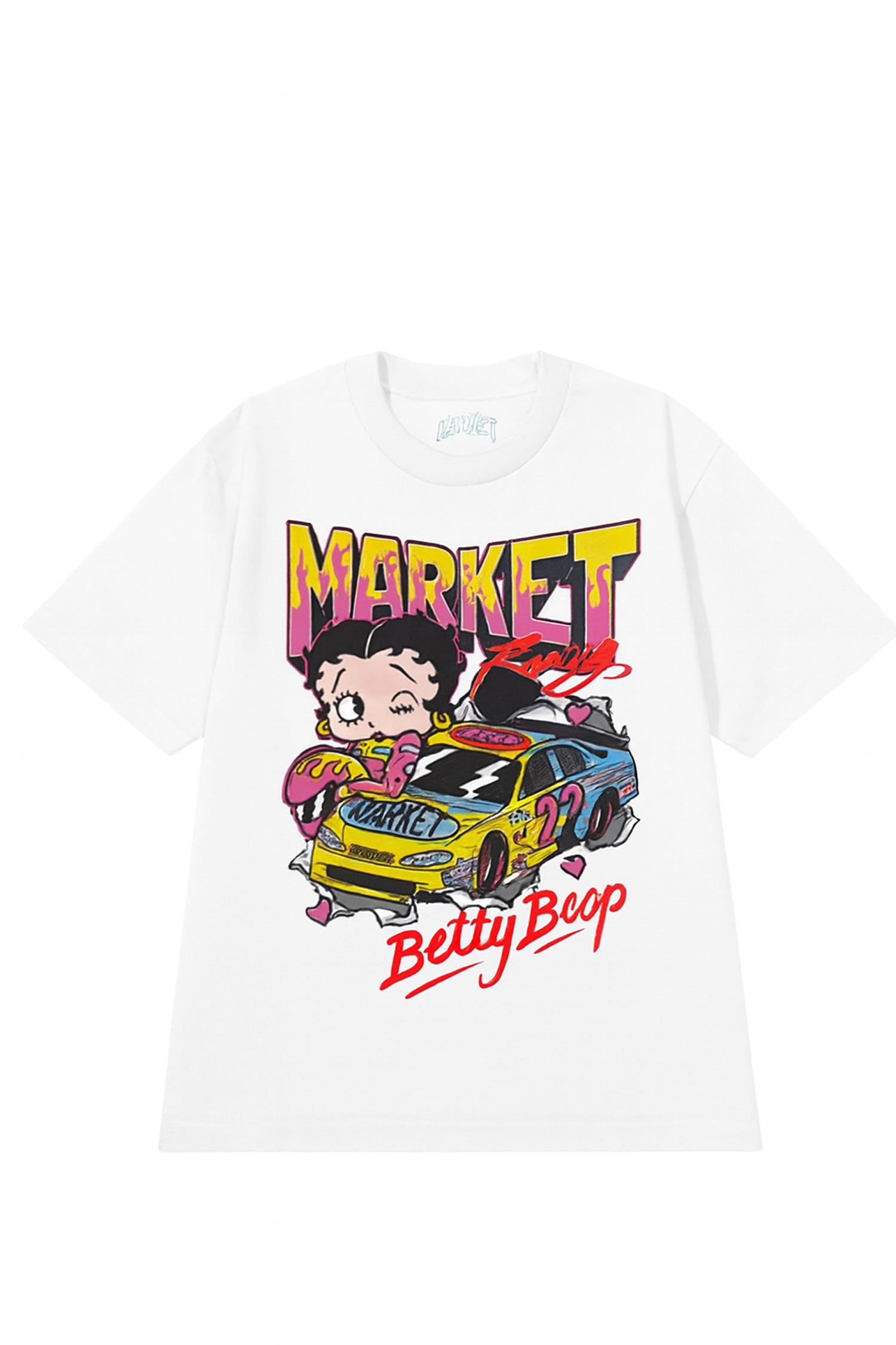 Polera Market Betty Boop Racing Blanca