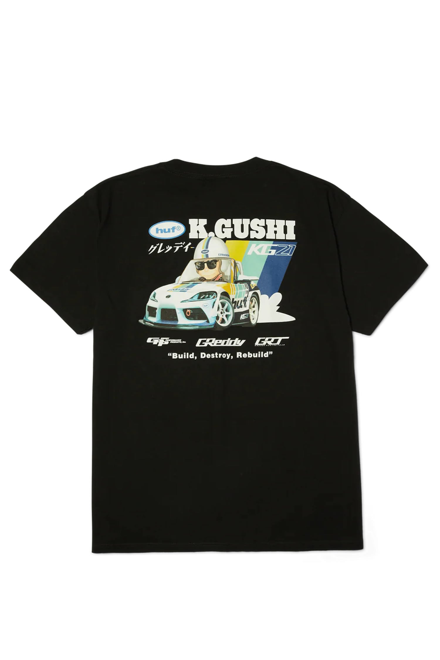 Polera HUF x GReddy Gushi Negra