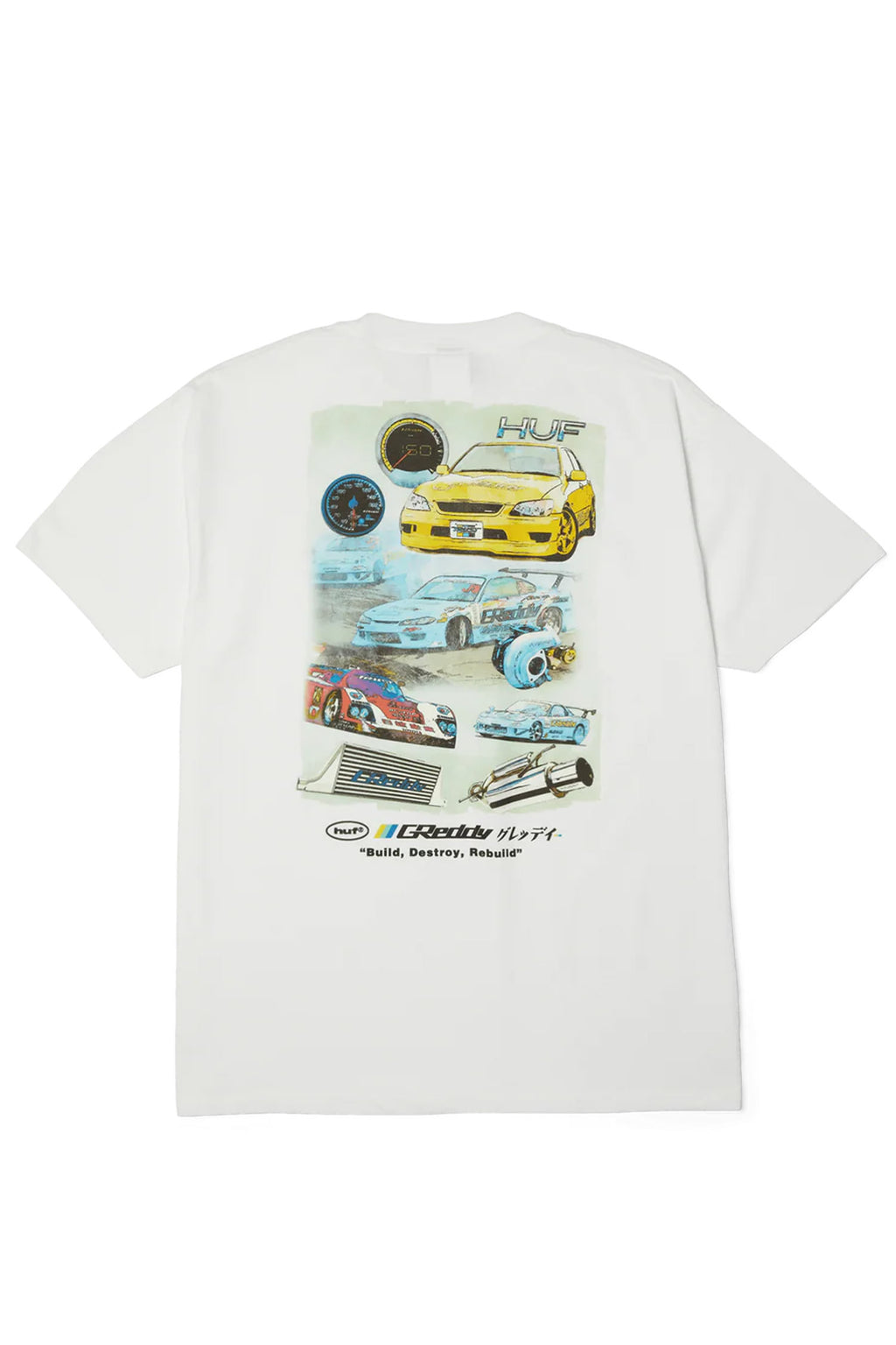 Polera HUF x GReddy Parts Blanca