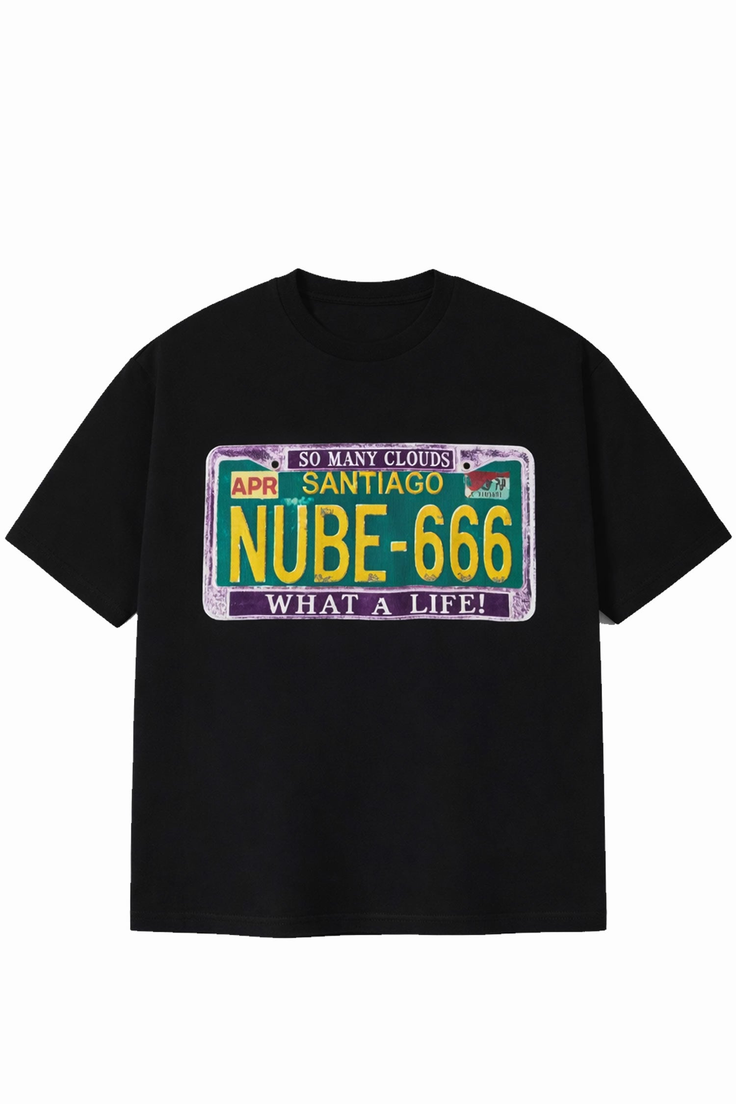 Polera Nube License Plate Regular Negra