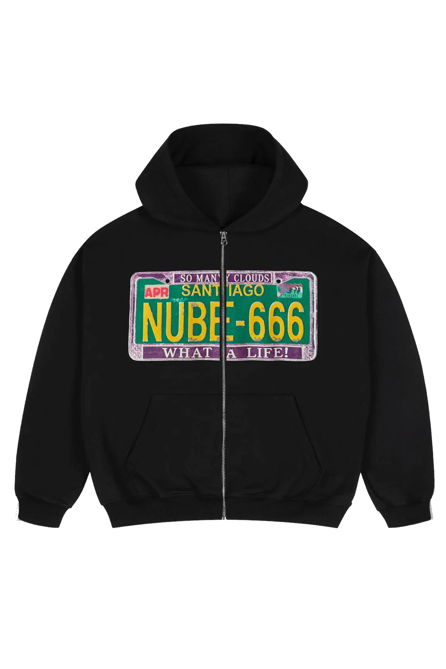 Poleron Nube Licence Plate Negro