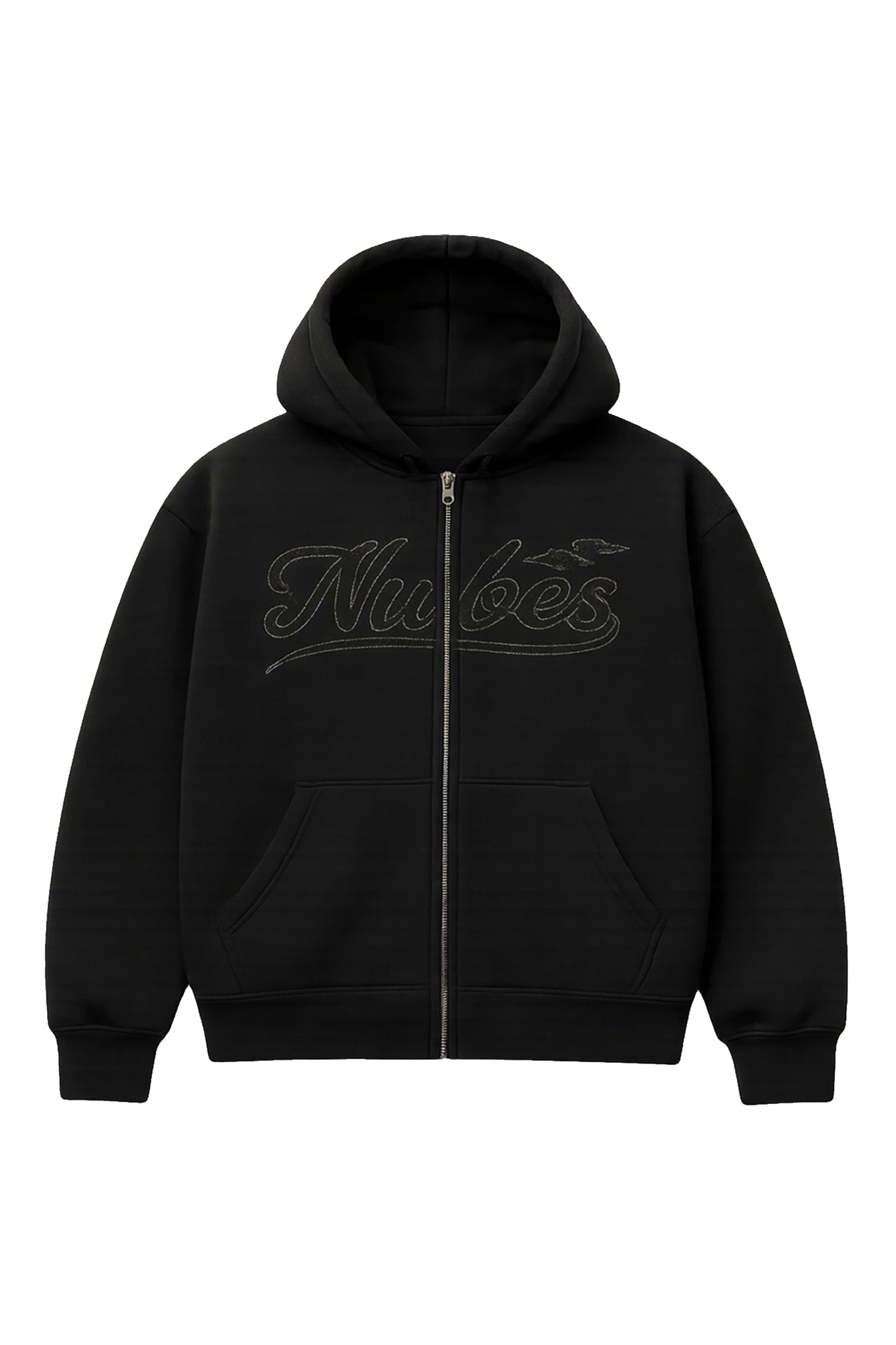 Poleron Nube Zip-up Big Stitch Negro